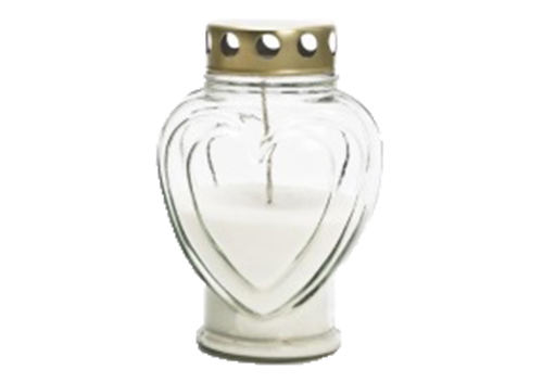 Glaslykta Hjärta Vit. Bolsius 6/fpk